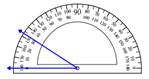 使用Protractor测量角度工作表在线测验 1.5