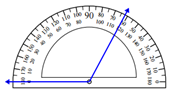 使用Protractor测量角度工作表在线测验 1.8