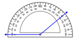 使用Protractor测量角度工作表在线测验 1.9