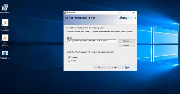 Blueprism 选择安装文件夹