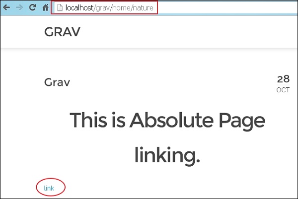 Grav 页面链接