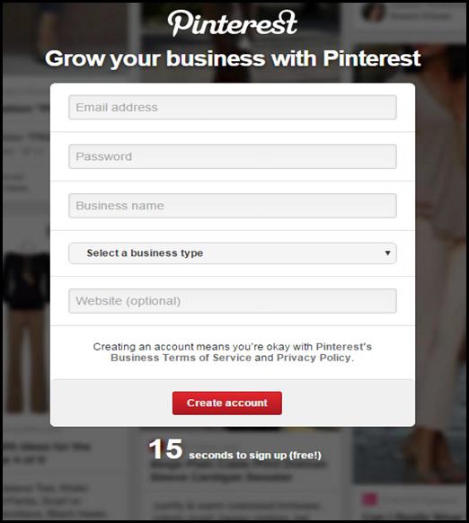 Pinterest 企业帐户