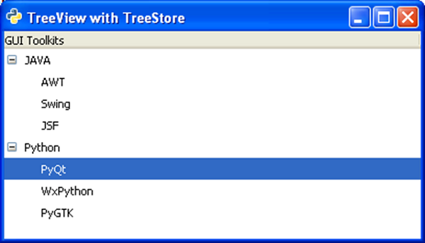 带有 TreeStore 的 TreeView