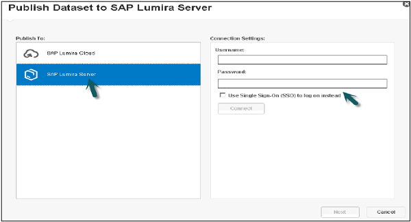 发布 SAP Lumira 服务器第 2 步