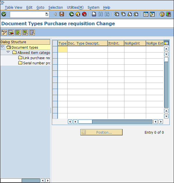 SAP 配置文档类型或详细信息