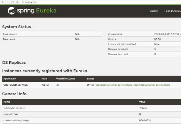 Eureka Server 2 仪表板
