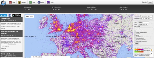 地图 GSM 蜂窝网络
