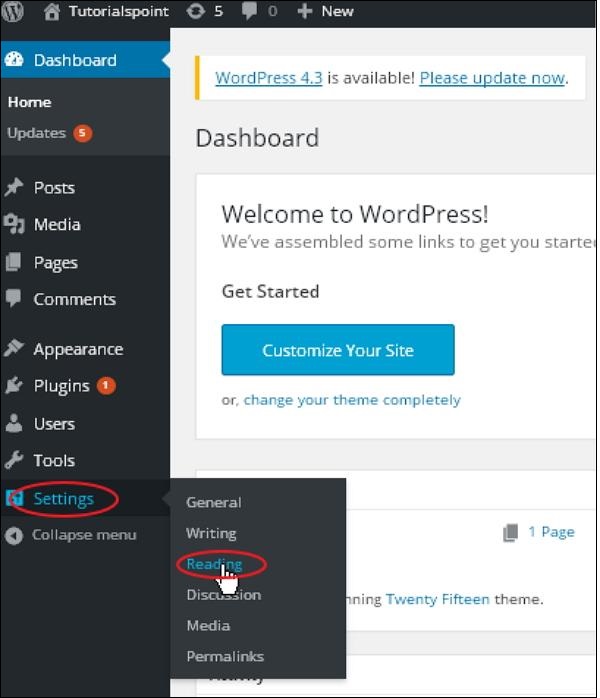 WordPress 阅读设置